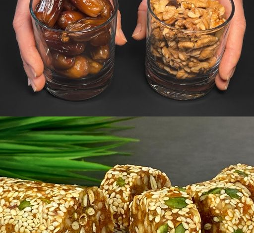 Bocaditos energéticos de nueces, dátiles y albaricoques