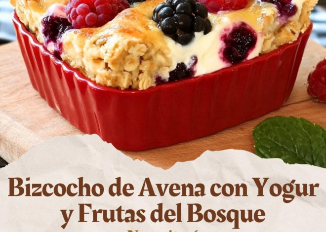 Bizcocho de Avena con Yogur y Frutas del Bosque