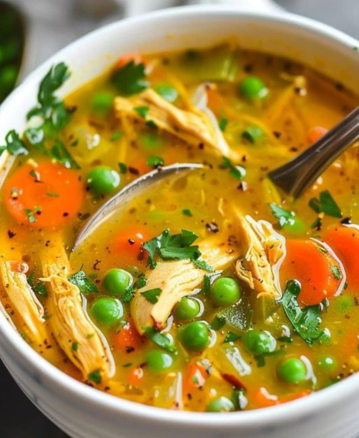 Sopa de pollo antiinflamatoria