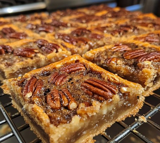 Barras de pastel de nueces pecanas fáciles