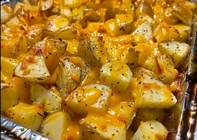 Patatas asadas al horno con salsa ranch y queso