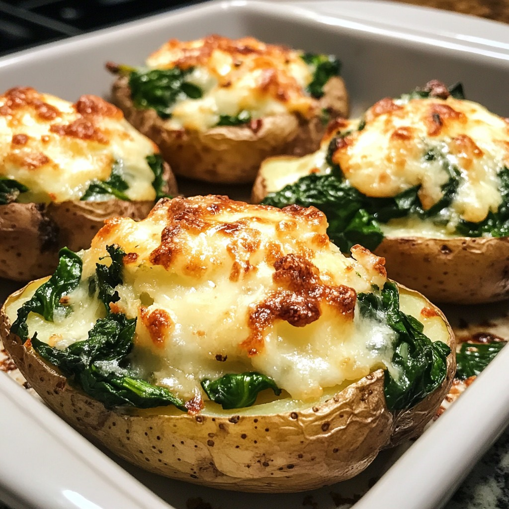 Deliciosas Papas al Horno con Espinacas Cremosas