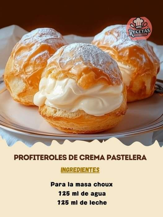 PROFITEROLES DE CREMA PASTELERA