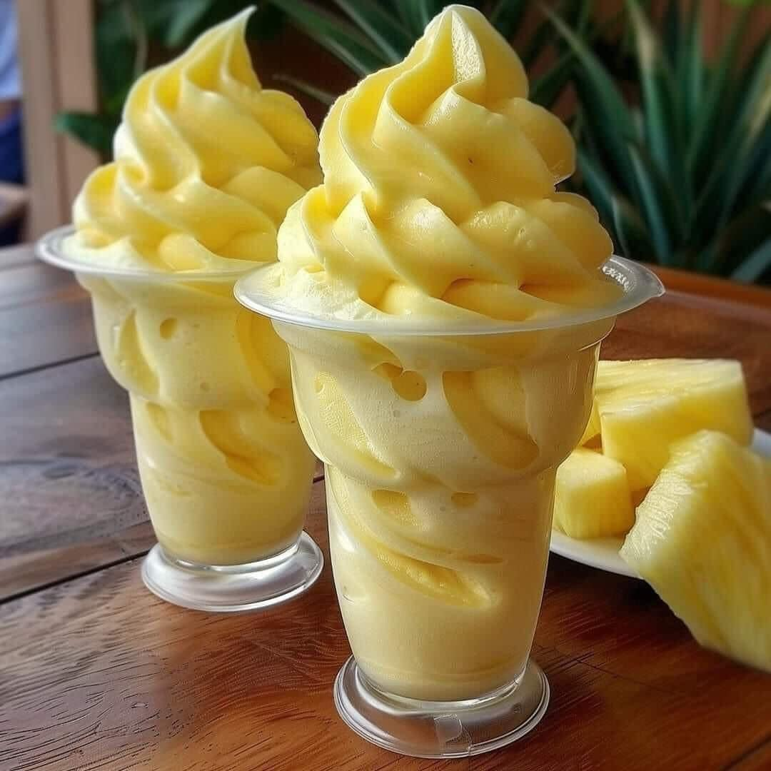 Helado suave de piña casero