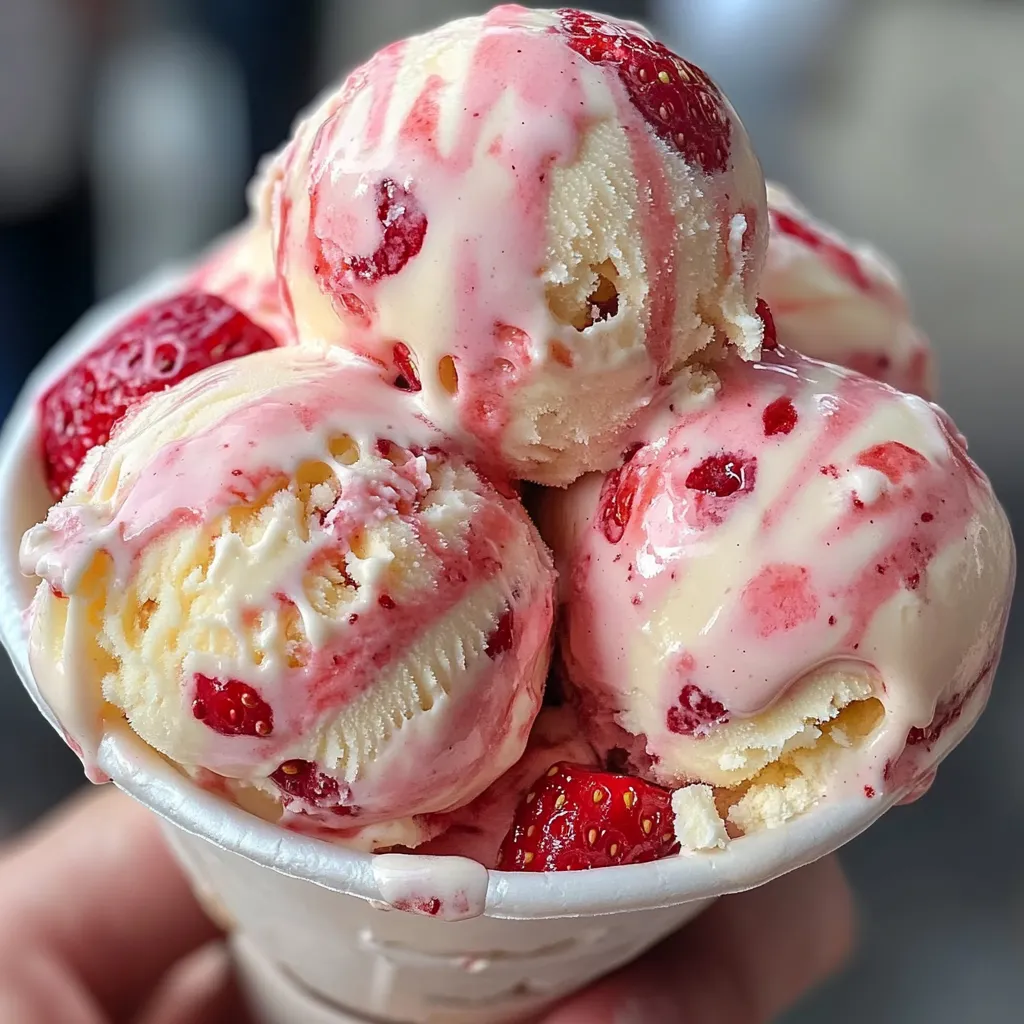 Helado de Fresa con Vainilla