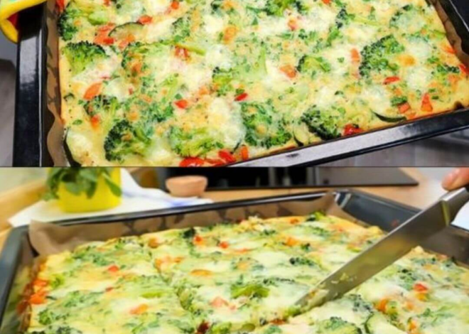 Pizza de verduras en sartén