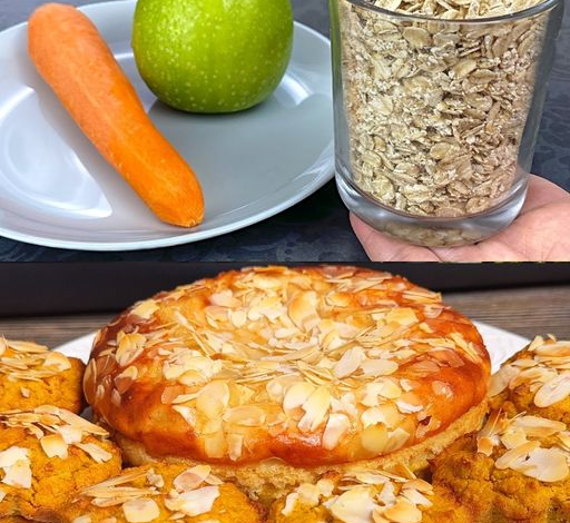 Muffins de avena, manzana y zanahoria con requesón