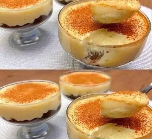 Vasitos de pudin de tiramisú