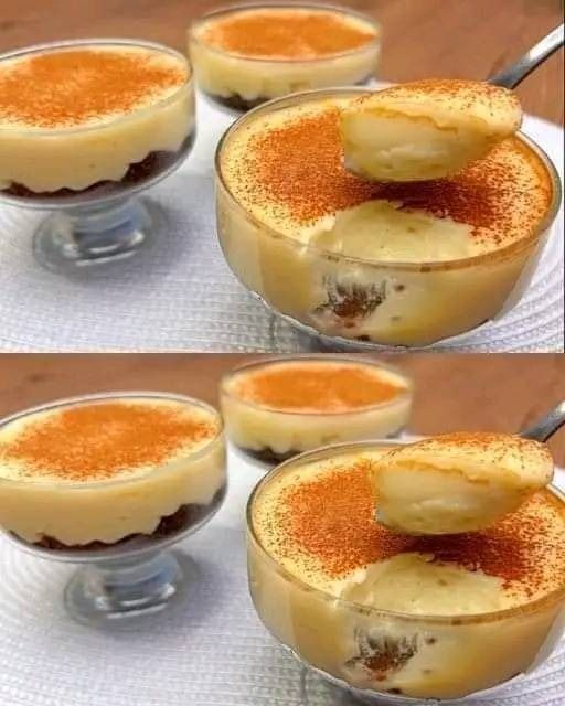 Vasitos de pudin de tiramisú