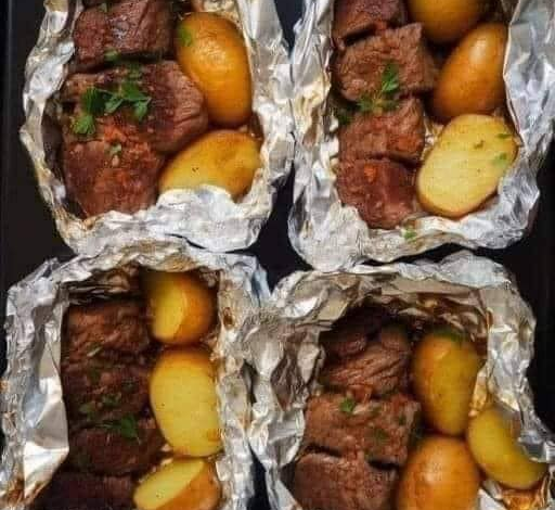 ¡¡¡Bistec con mantequilla de ajo y patatas en sartén!!!