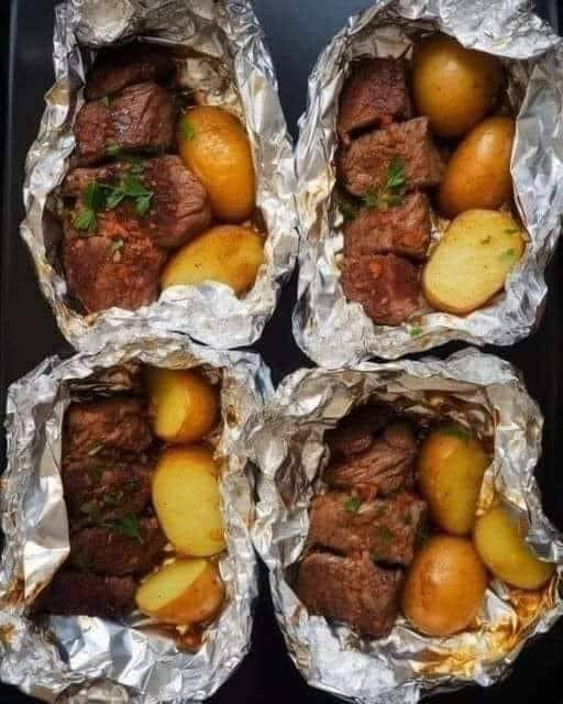 ¡¡¡Bistec con mantequilla de ajo y patatas en sartén!!!