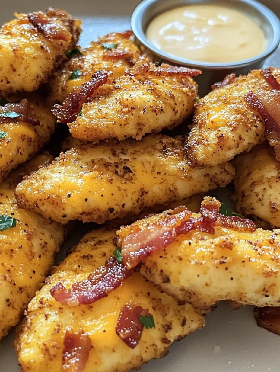 Bocados de Pollo con Tocino y Sabor a Cheddar