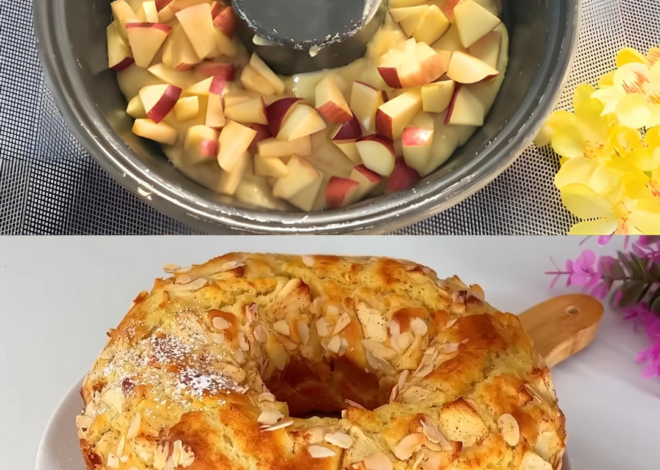 Pastel de manzana y canela en capas