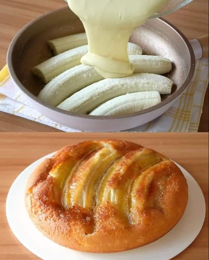 Pastel de plátano al revés: receta súper sencilla con solo 1 huevo y 2 plátanos