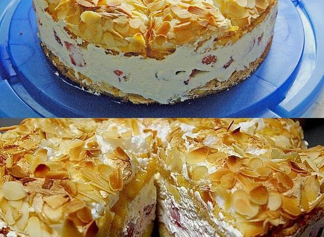 Torta del cielo con frambuesa