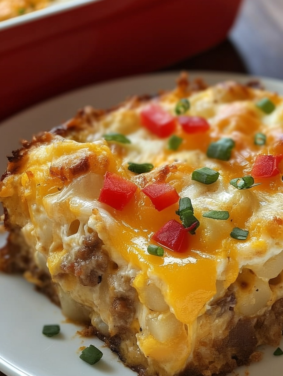 Cazuela de tater tots para el desayuno