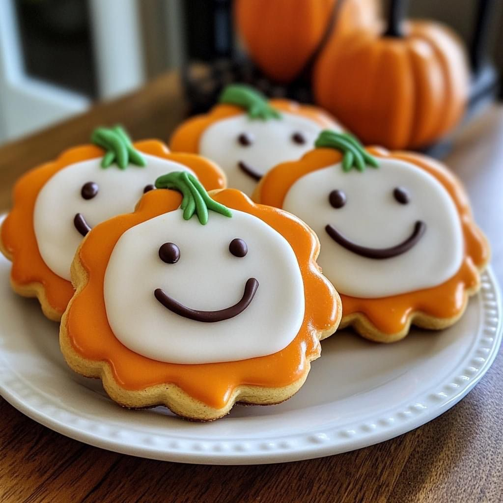 Galletas De Azúcar De Calabaza Con Glaseado