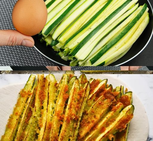 Patatas fritas rápidas de calabacín al horno con parmesano