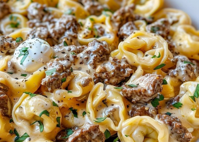 Pasta con tortellini y queso tipo Filadelfia