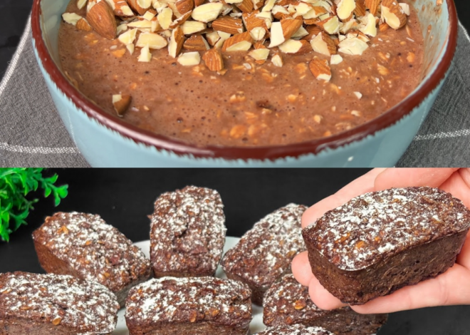 Horneado de avena y plátano con cacao y nueces