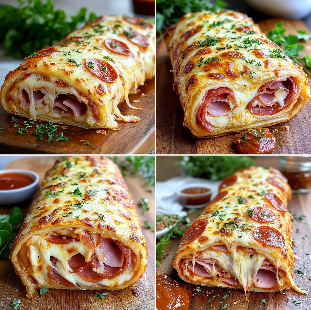 Rollo de pepperoni con queso