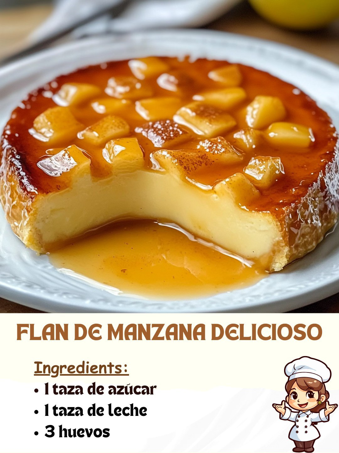 Flan de Manzana Delicioso