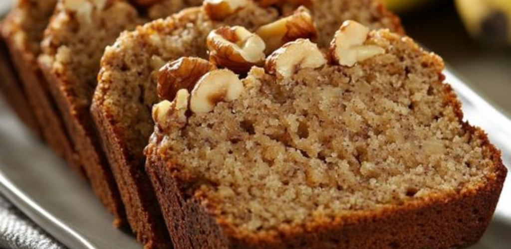 Pan de plátano, nueces y miel saludable