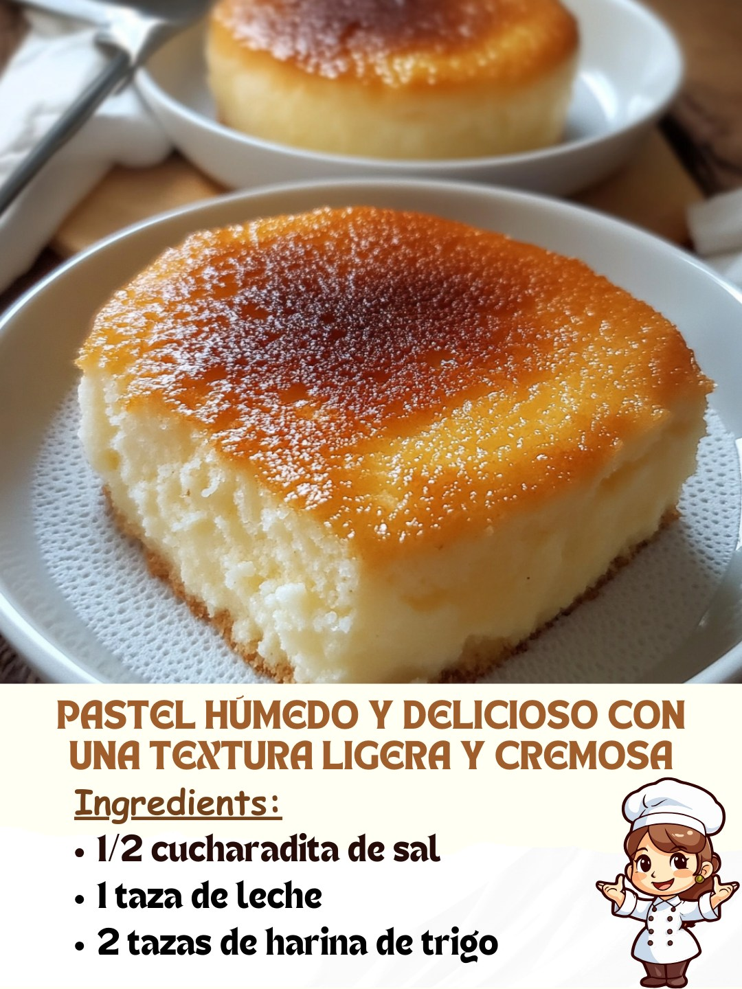 Pastel Húmedo y Delicioso con una Textura Ligera y Cremosa