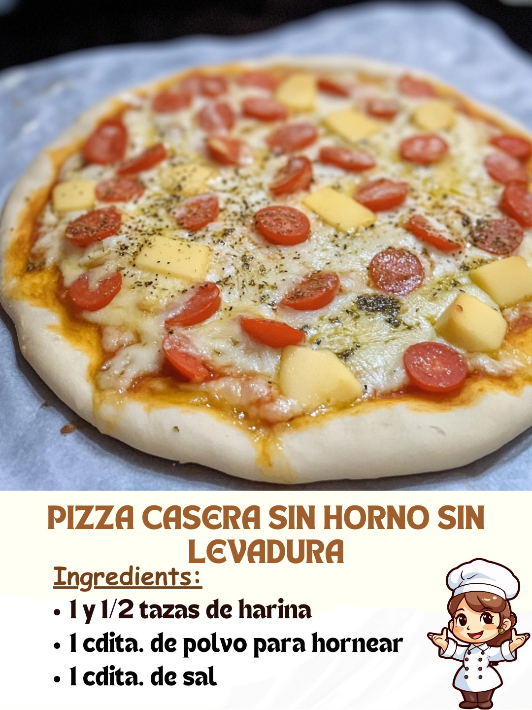 PIZZA CASERA SIN HORNO SIN LEVADURA