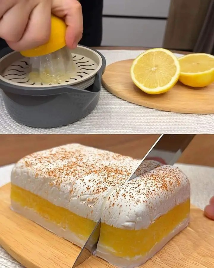 Tarta de limón con leche condensada y nata montada