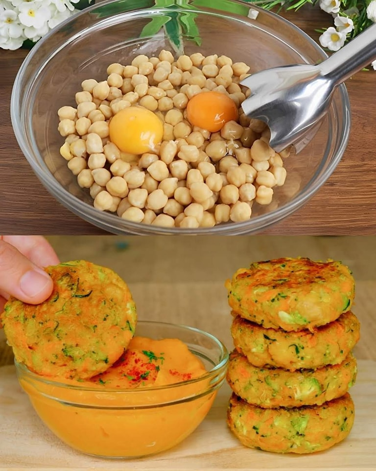 Albóndigas de garbanzos y verduras con puré de boniato