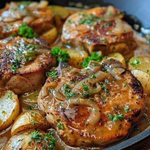 Chuletas de cerdo ahogadas