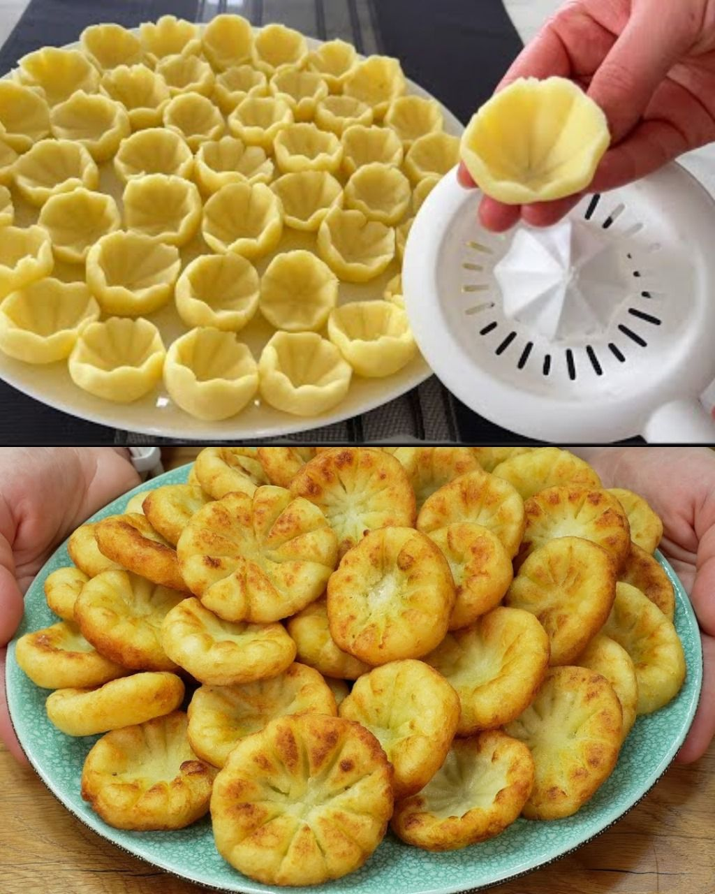 Bolas de patata fritas crujientes con salsa de jengibre