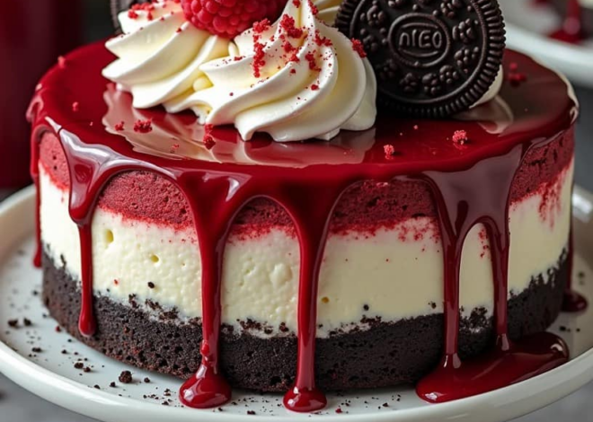 Tarta de queso Red Velvet con Oreo