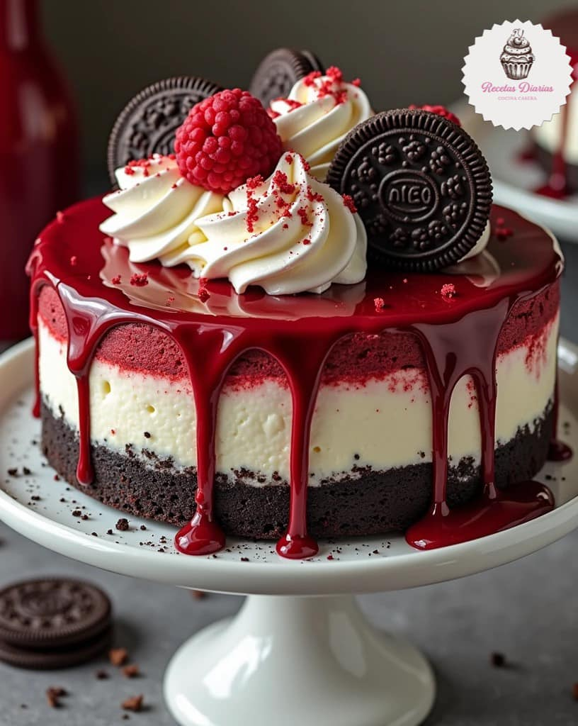 Tarta de queso Red Velvet con Oreo