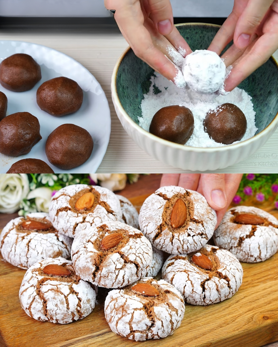 Galletas de almendras y cacao con harina de almendras