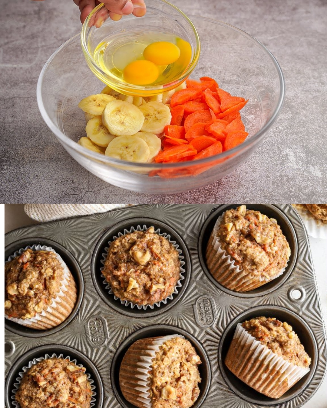 Muffins de zanahoria y plátano