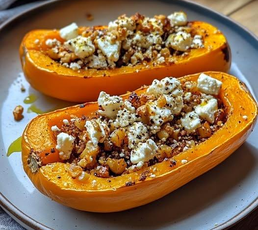 Butternut Rôti au Miel, Feta et Noix