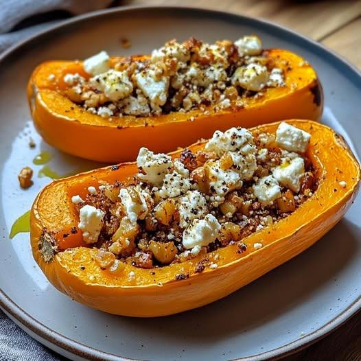 Butternut Rôti au Miel, Feta et Noix