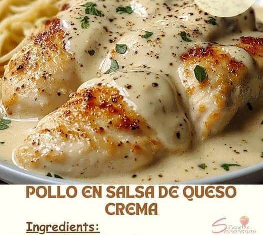 Pollo en salsa de queso crema…Ver más