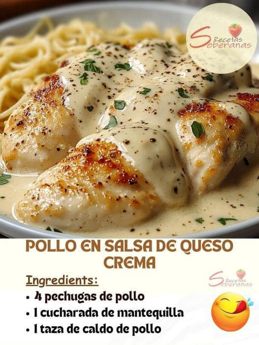 Pollo en salsa de queso crema…Ver más