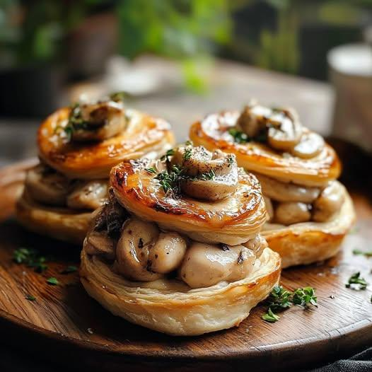 Vol-au-Vent con Pollo y Champiñones