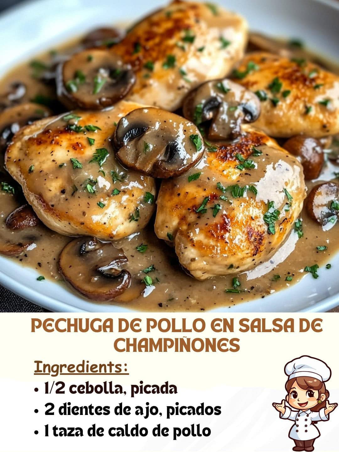 Pechuga de Pollo en Salsa de Champiñones