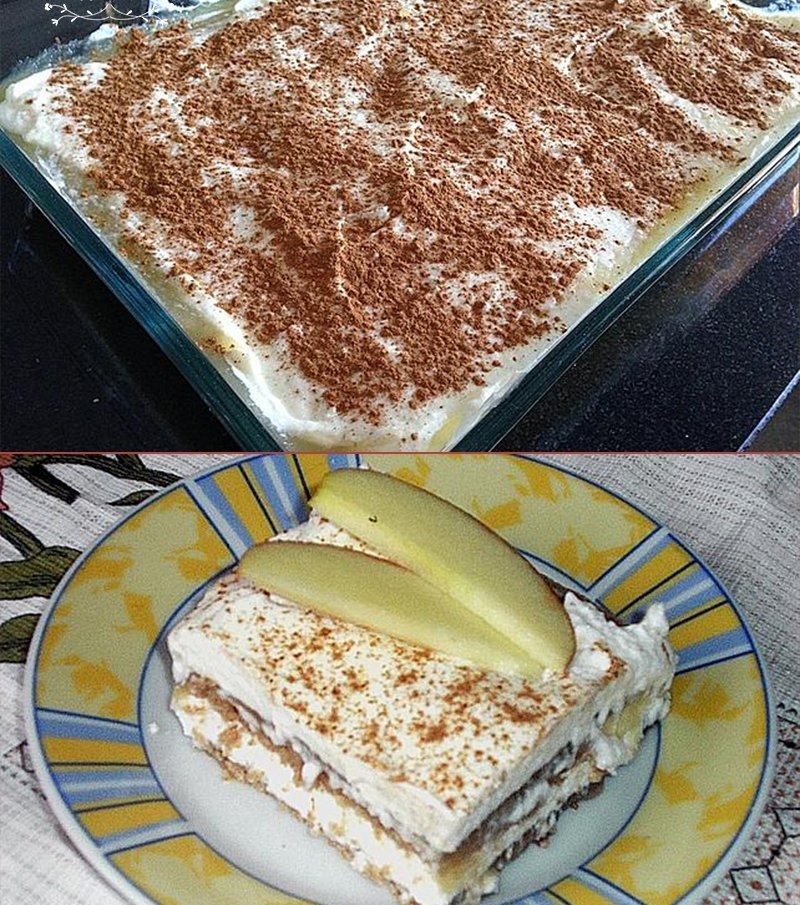 ¡Tan cremoso y delicioso, tiramisú de manzana!