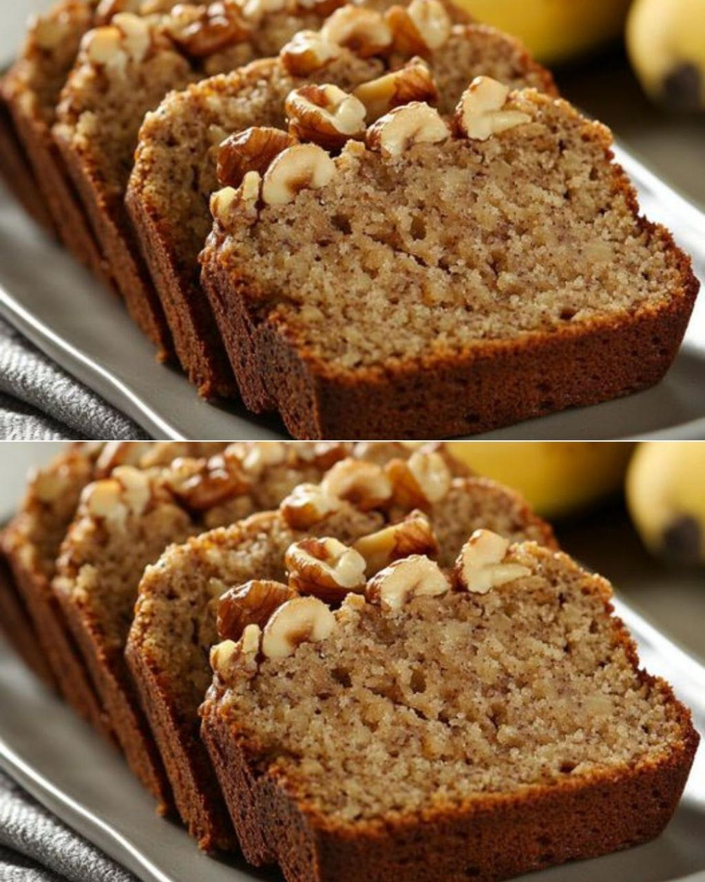 Pan de plátano, nueces y miel saludable