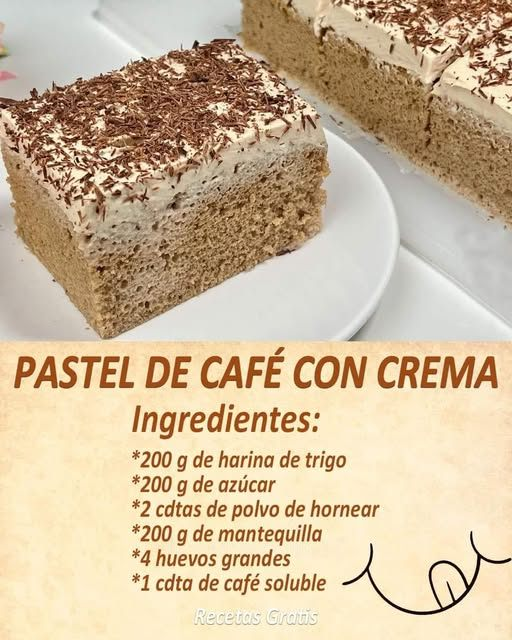 PASTEL DE CAFÉ CON CREMA