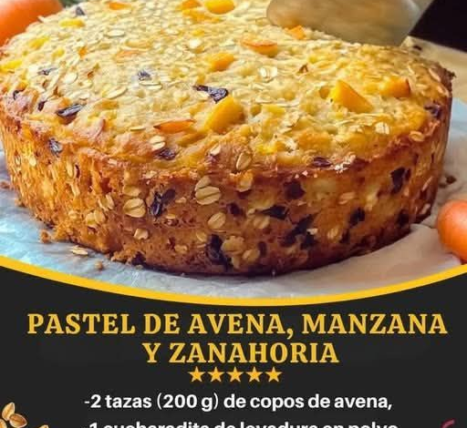 Pastel de avena, manzana y zanahoria