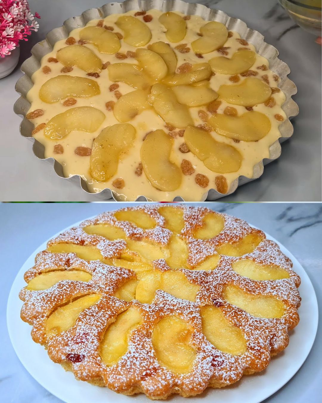 Tarta de manzana y pasas! Sencilla y deliciosa