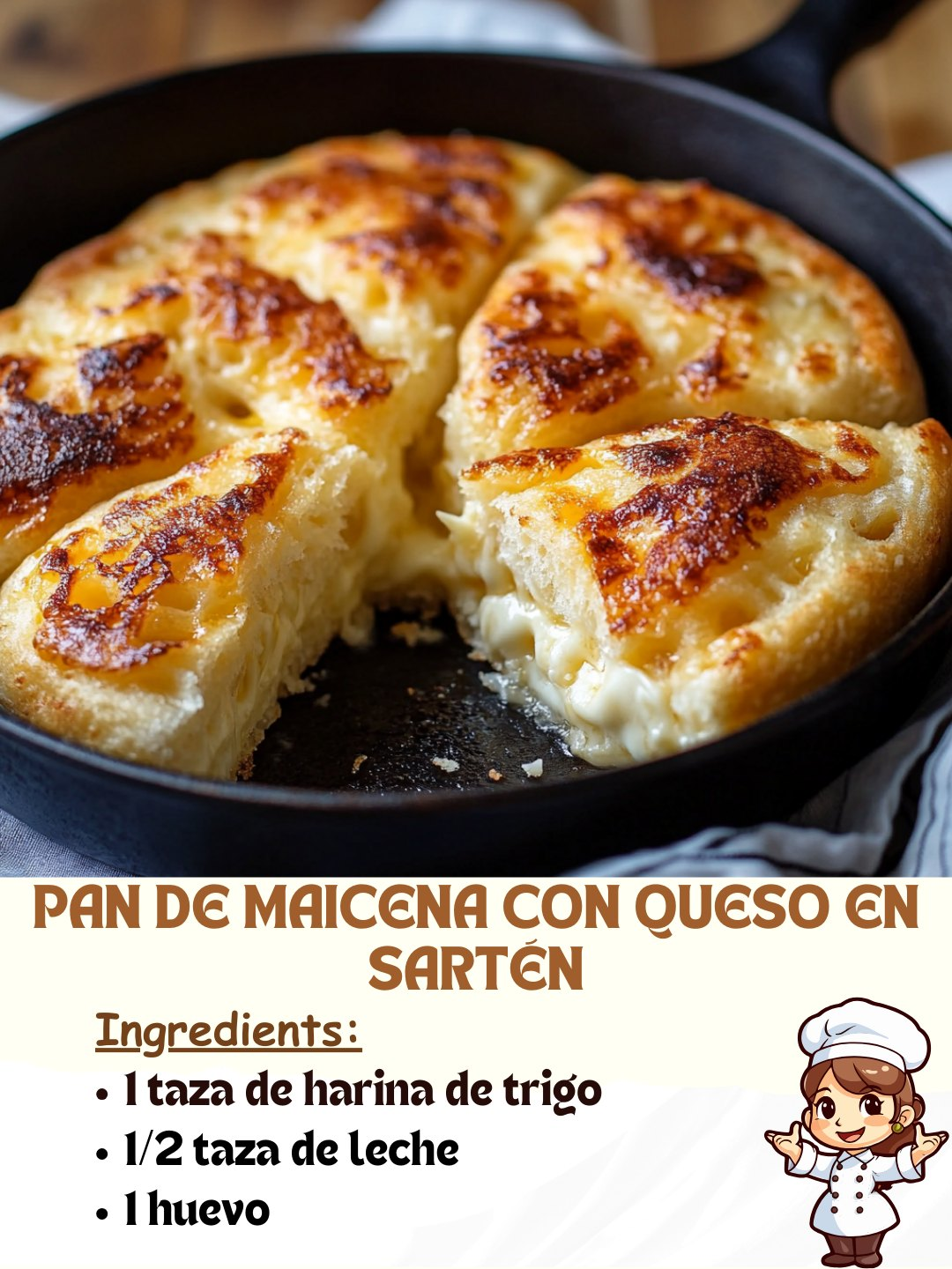 Pan de Maicena con Queso en Sartén