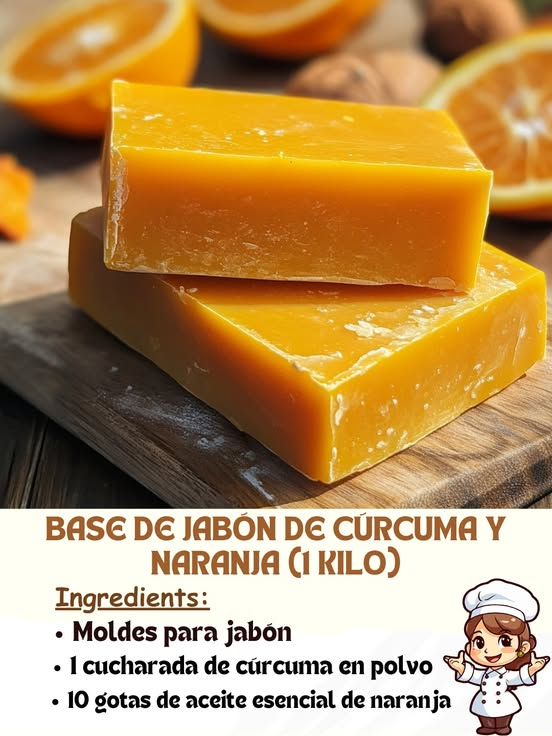 Base de Jabón de Cúrcuma y Naranja (1 kilo)